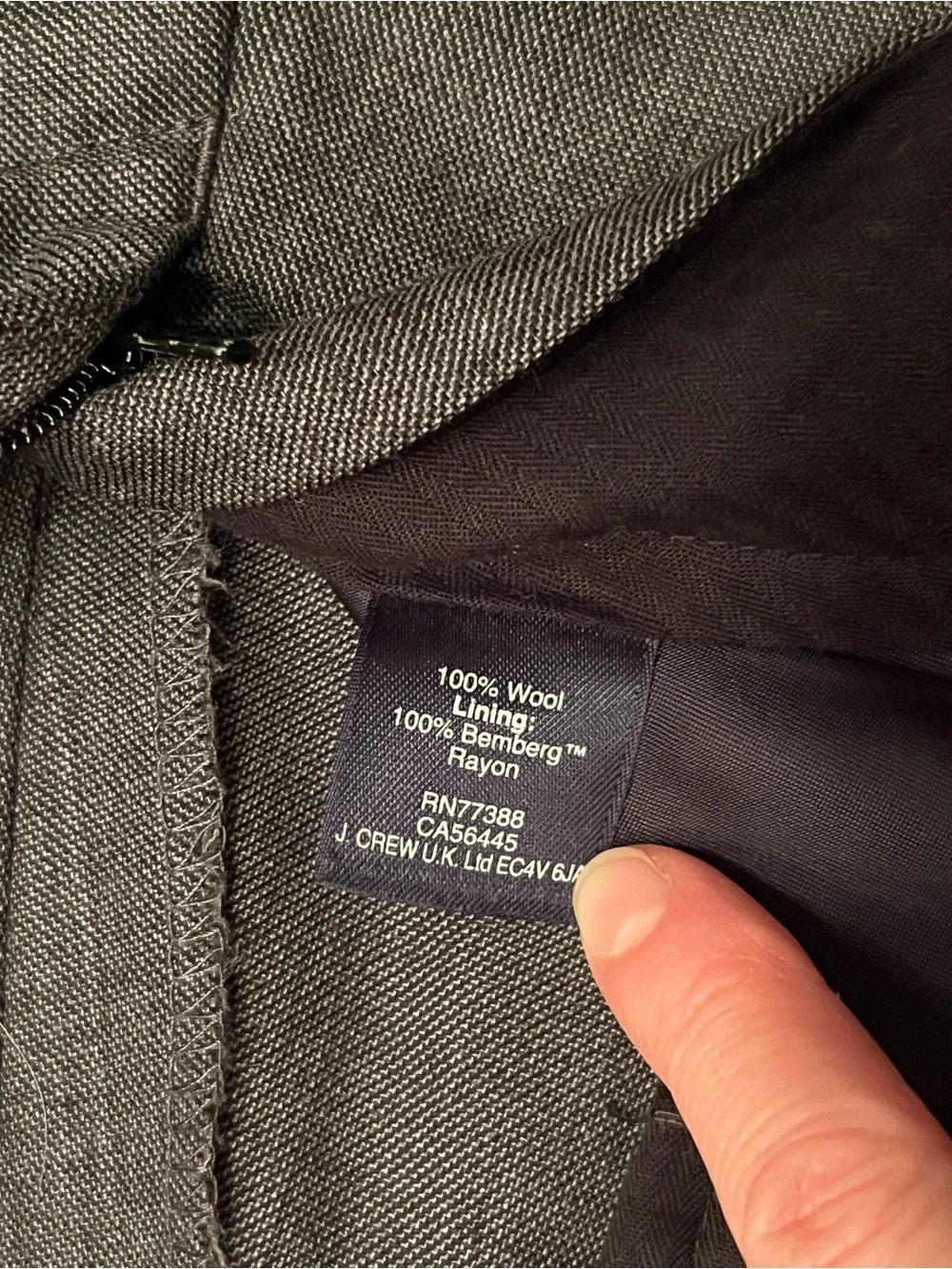 J. Crew Men's 100% Wool Gray Dress Pants - Tailored Flat Front Trousers